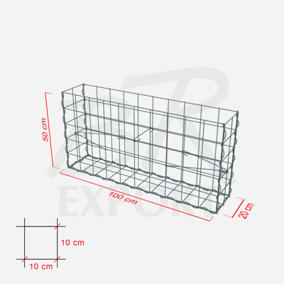Gabione 100 x 20 x 50 cm 