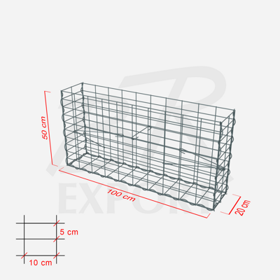 Gabione 100 x 20 x 50 cm 