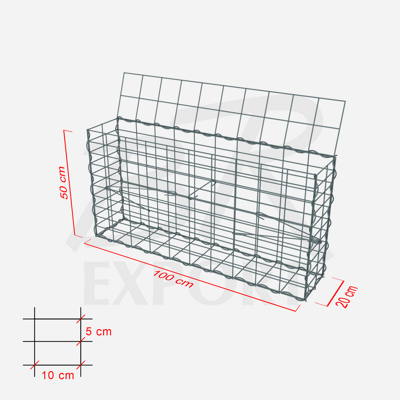 Gabione 100 x 20 x 50 cm 