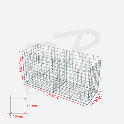Gabione 200 x 70 x 100 cm 