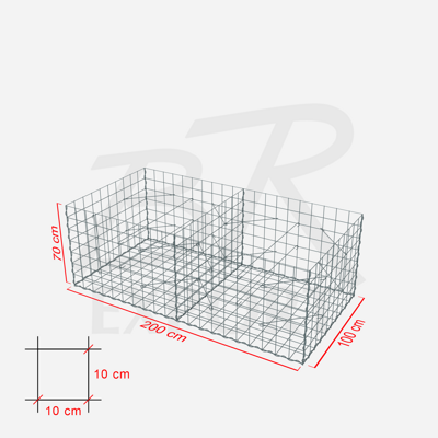 Gabione 200 x 100 x 70 cm 