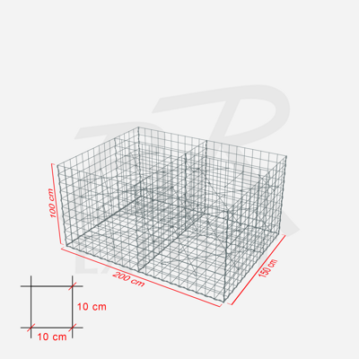 Gabione 200 x 150 x 100 cm 