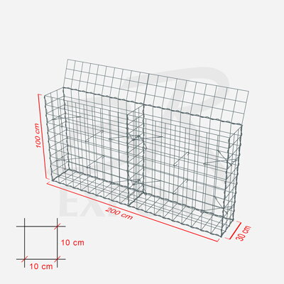Gabione 200 x 30 x 100 cm 