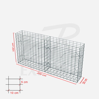 Gabione 200 x 30 x 100 cm 