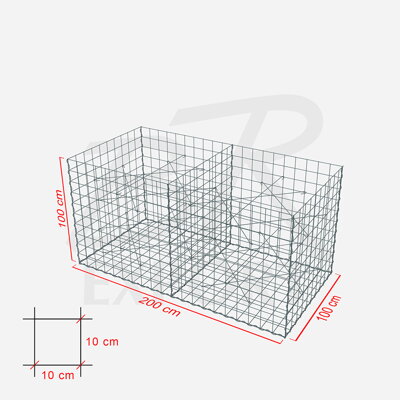 Gabione 200 x 100 x 100 cm 