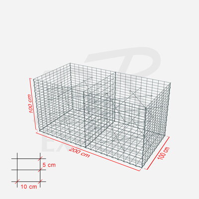 Gabione 200 x 100 x 100 cm 