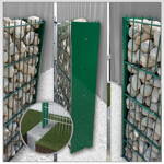 Gabionenzaun ELEGANT, verzinkt, grün, eingelassen