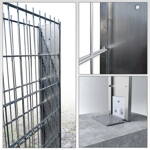 Gabionenzaun ELEGANT, verzinkt, auf einem Ziegelsockel