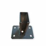 Befestigung des Pfostens am Betonsockel, Rechteckprofil 60x40 mm, anthrazit